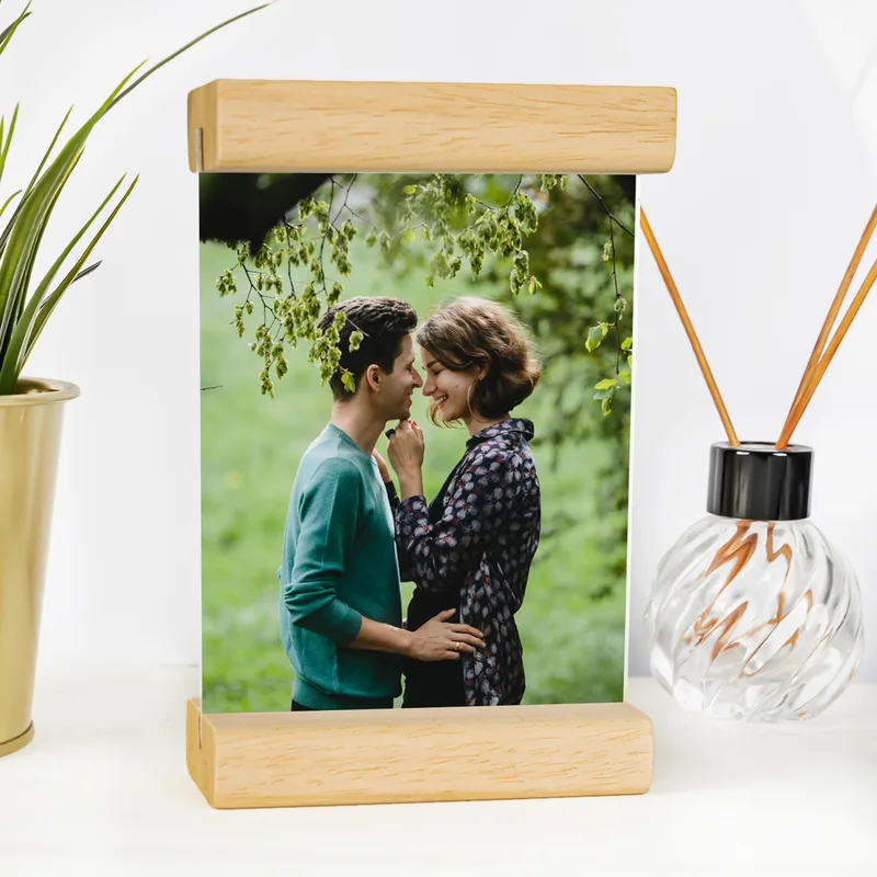 Gifts for Couples Photo Printed Plexiglass Picture with Wooden Frames