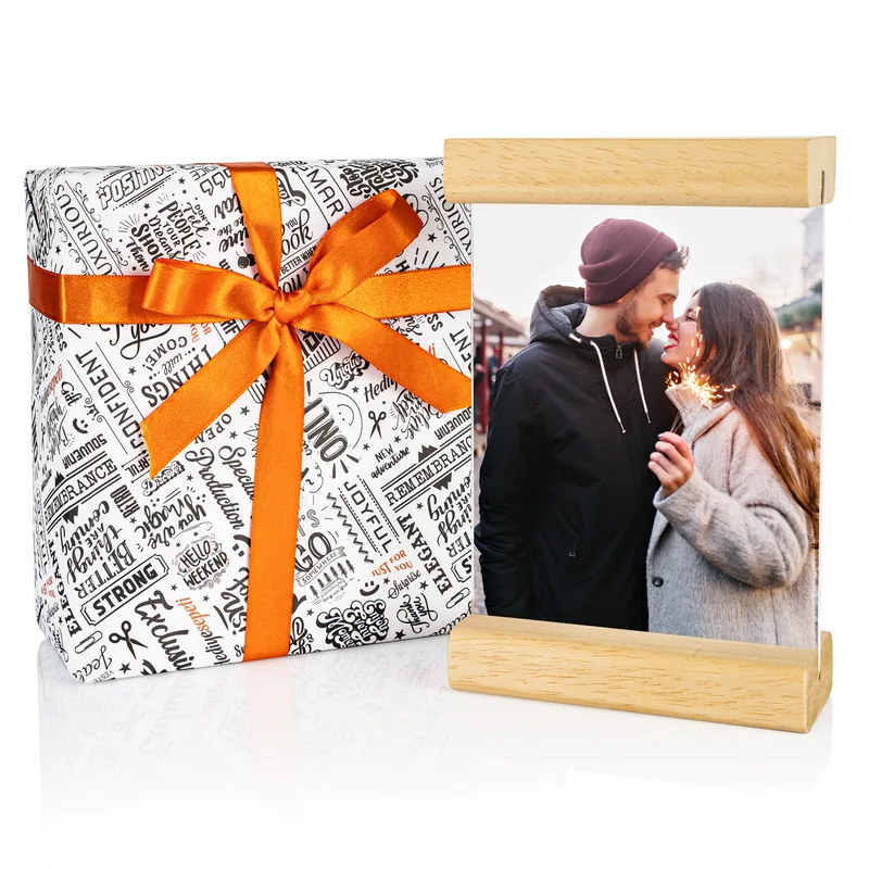 Gifts for Couples Photo Printed Plexiglass Picture with Wooden Frames