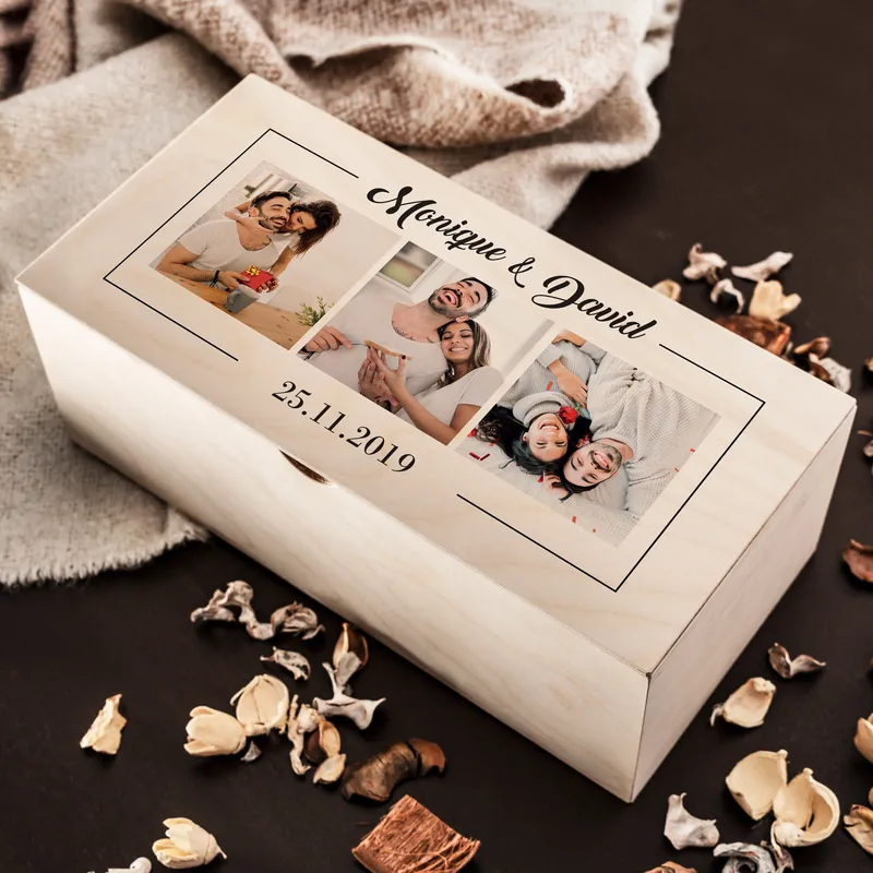 Personalised Couples Photo Memory Box – Romantic Gift