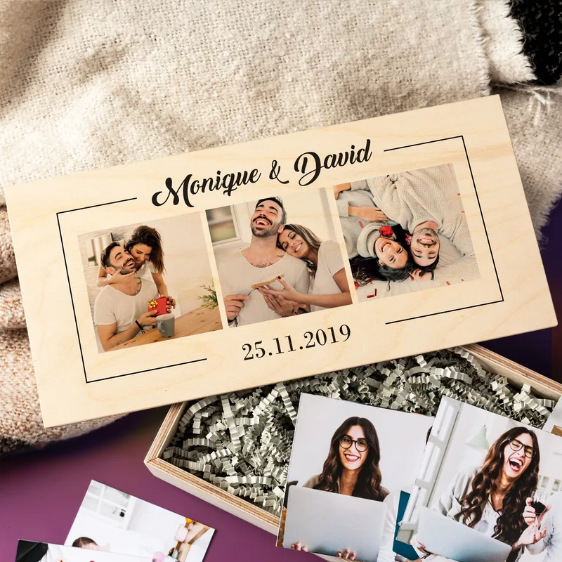 Personalised Couples Photo Memory Box – Romantic Gift