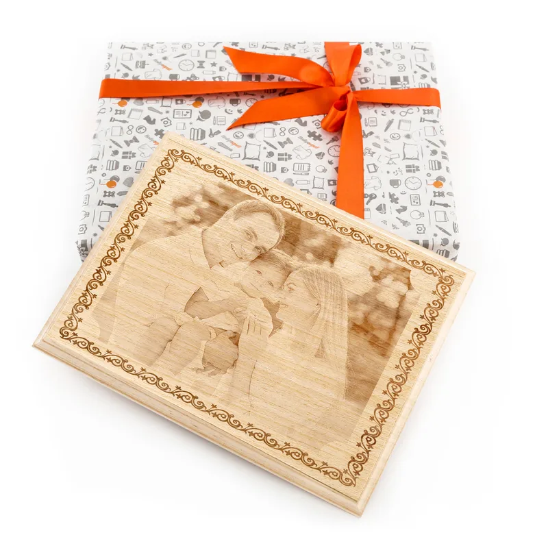 Engraved Wooden Photo as Father's Day Gift for Dad