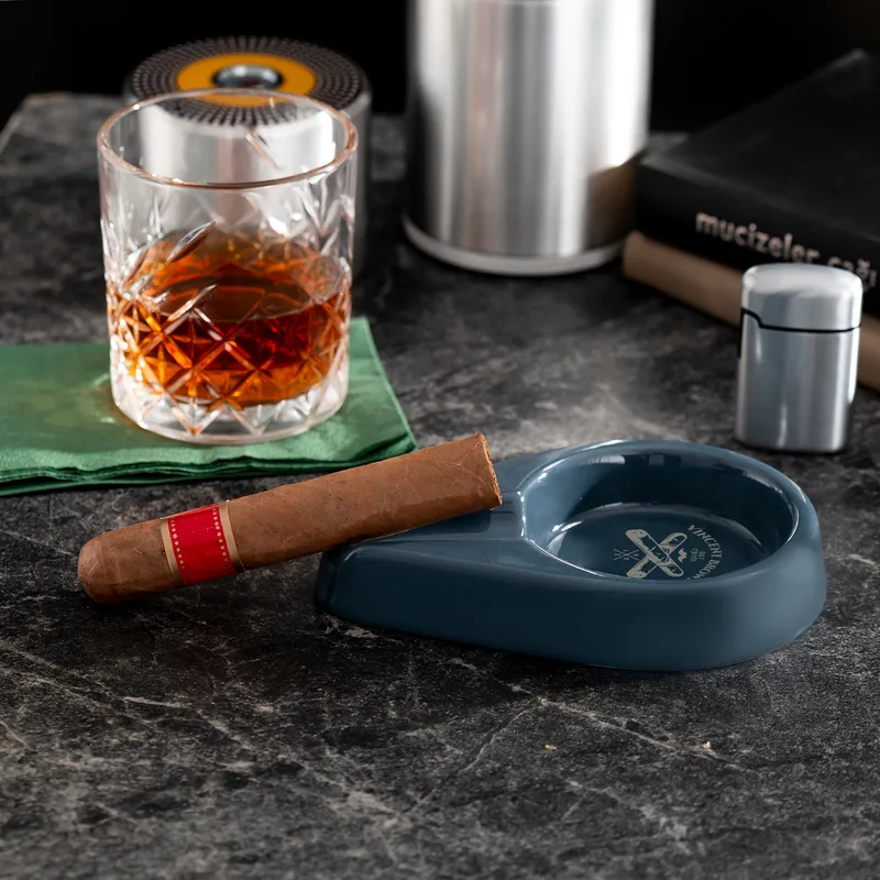 Gifts for Dad Personalised Gray Ceramic Cigar Ashtray