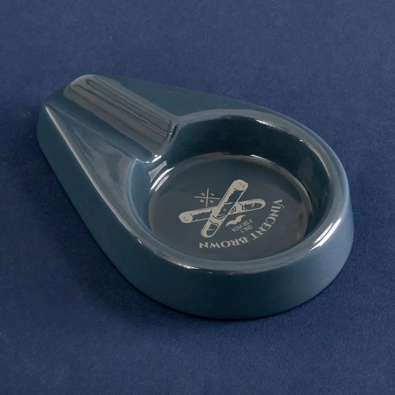 Gifts for Dad Personalised Gray Ceramic Cigar Ashtray