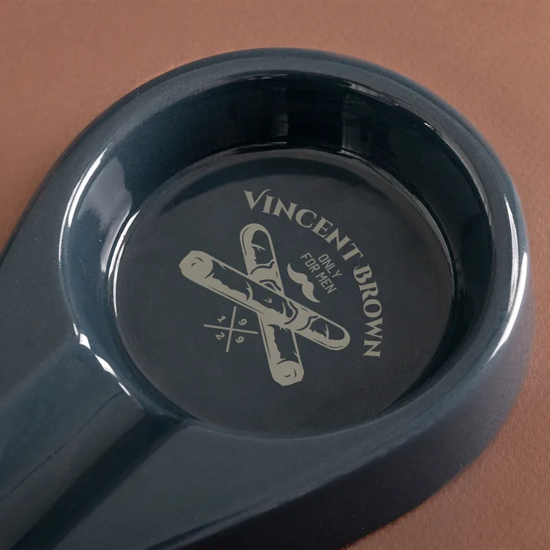Gifts for Dad Personalised Gray Ceramic Cigar Ashtray