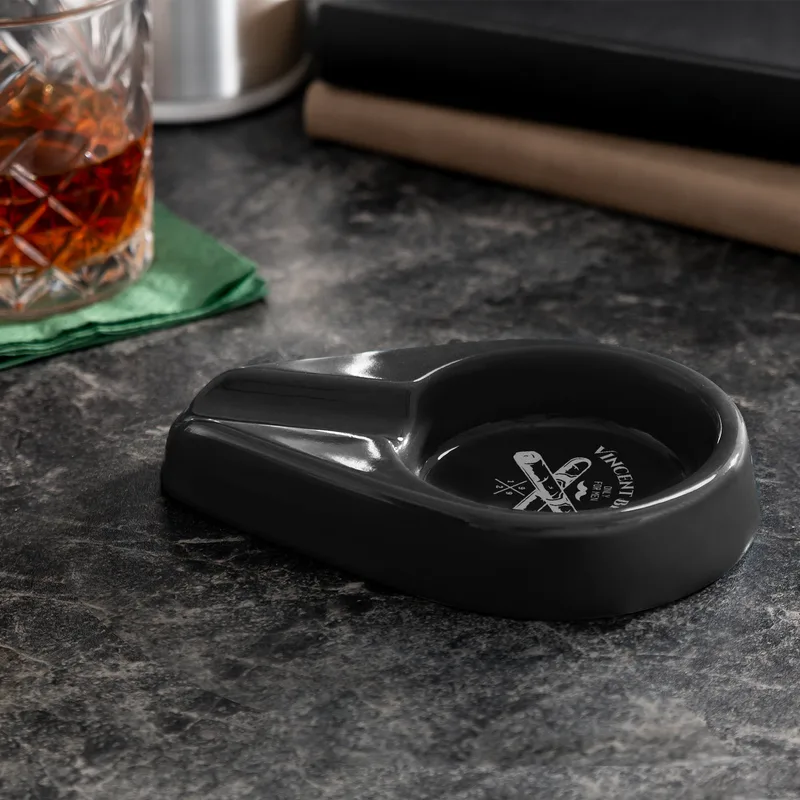 Gifts for Dad Personalised Gray Ceramic Cigar Ashtray