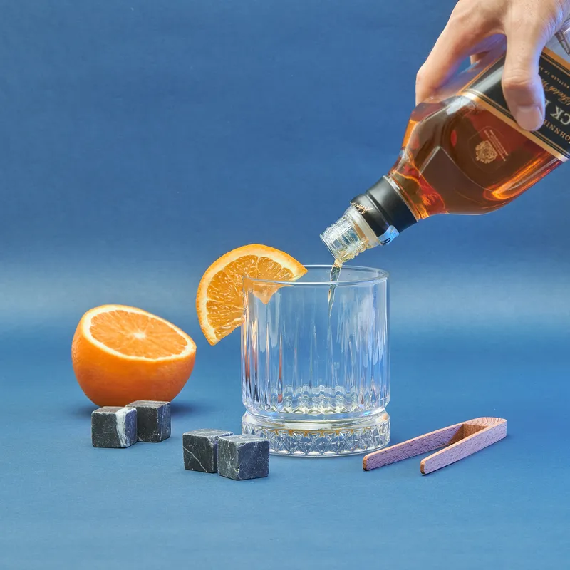 Gifts for Dad Wooden Box Glasgov Whiskey Glass and Cooling Stones Set