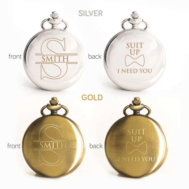Groomsman Personalised Pocket Watch Wedding Keepsake