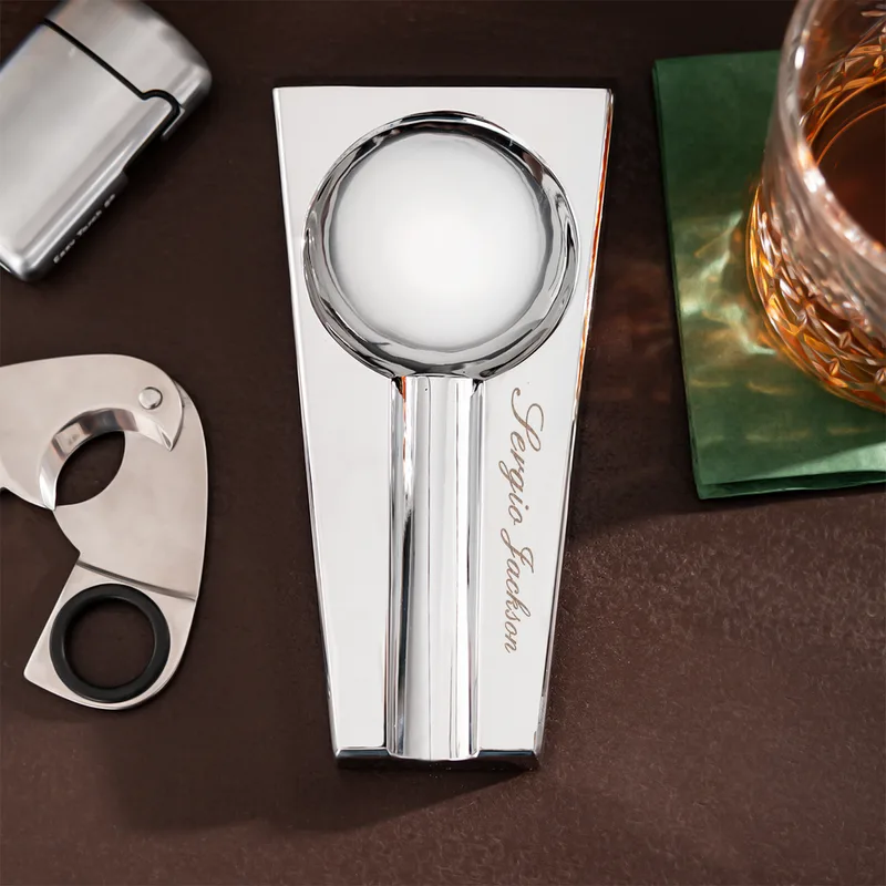 Gifts for Friends Metallic Silver Aluminum Cigar Ashtray