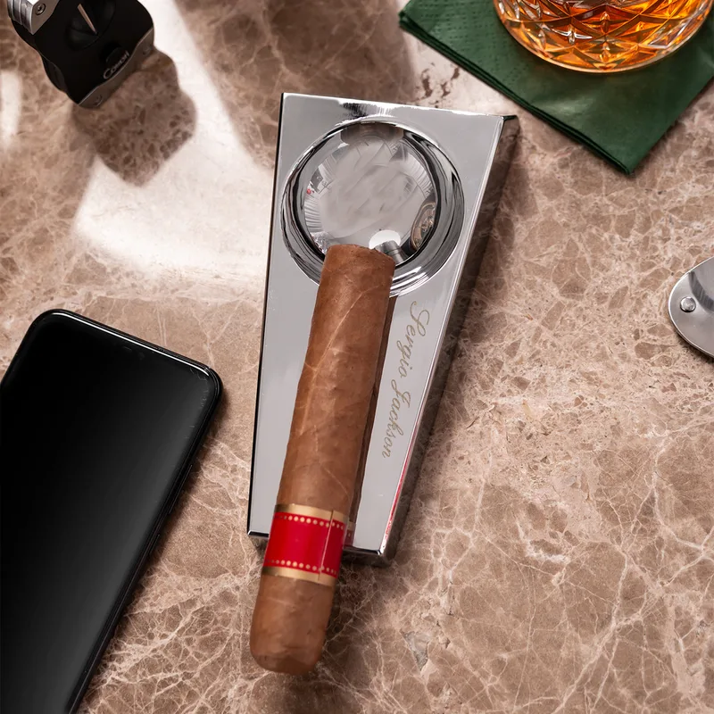 Gifts for Friends Metallic Silver Aluminum Cigar Ashtray