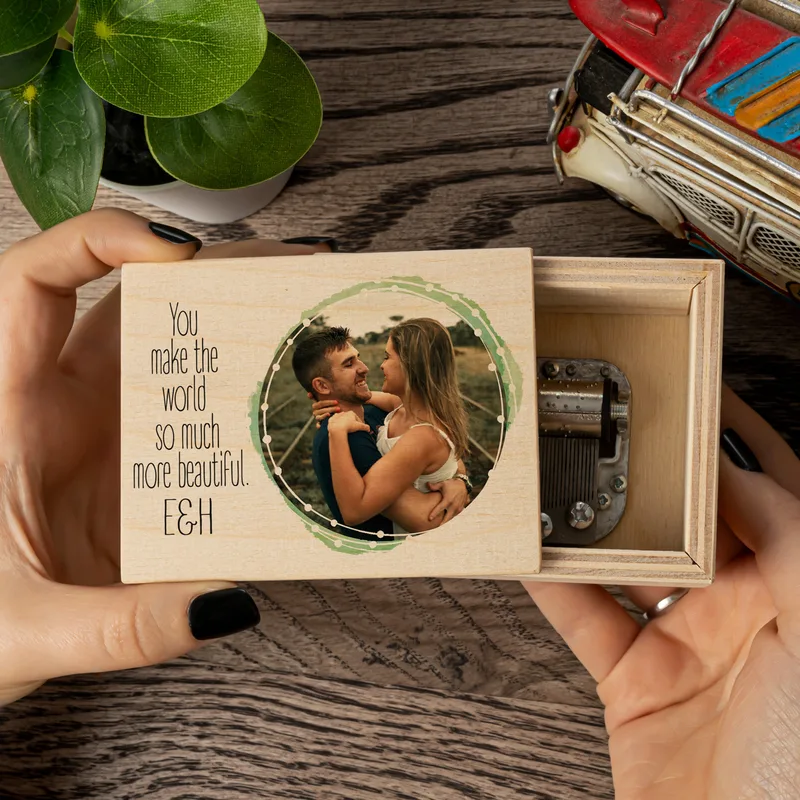 Gifts for Girlfriend Cute Message Wooden Music Box