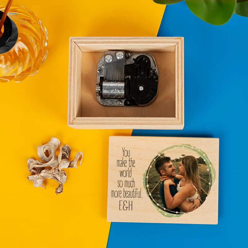 Gifts for Girlfriend Cute Message Wooden Music Box
