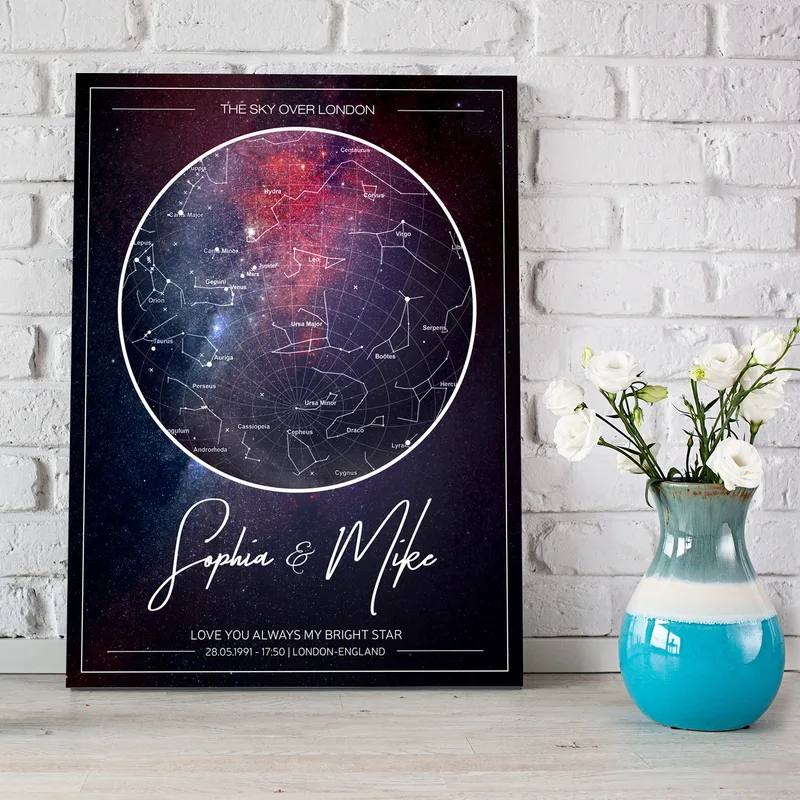 Gifts for Girlfriend Star Map Canvas Print 11.75 x 15.75 inches