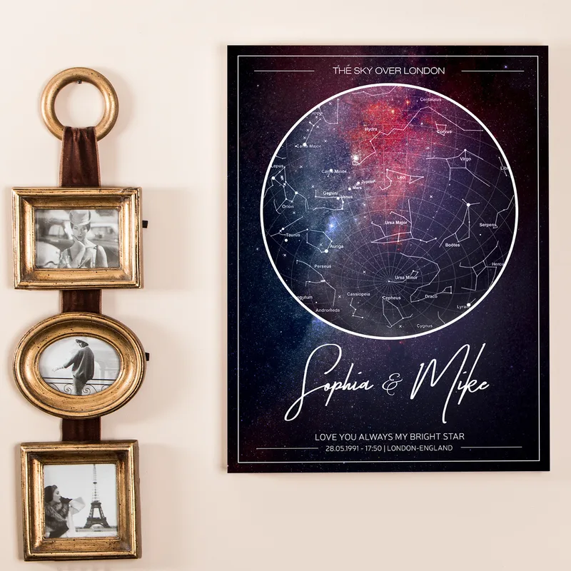 Gifts for Girlfriend Star Map Canvas Print 11.75 x 15.75 inches