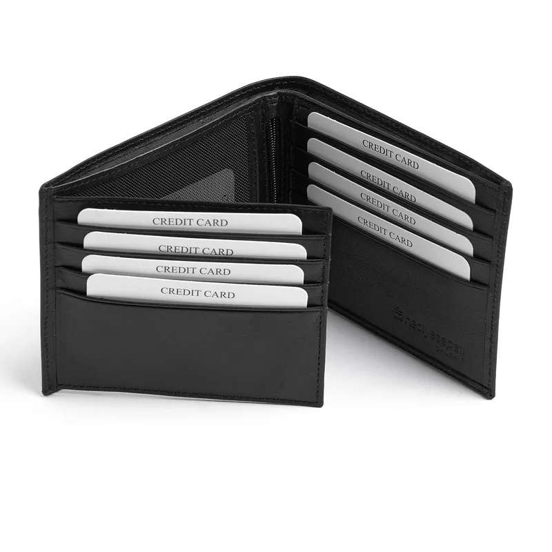 Gifts for Men Leather Wallet and Keychain Set