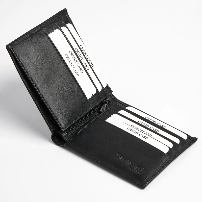 Gifts for Men Leather Wallet and Keychain Set