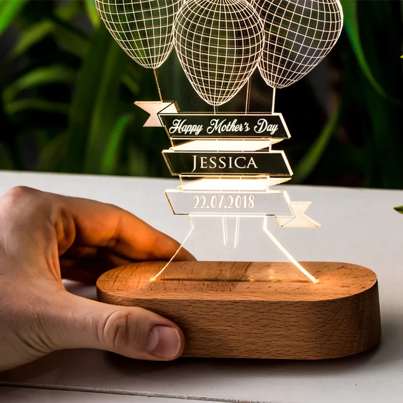 Gifts for Mom Balloon Personalized LED Lamp with Special Message