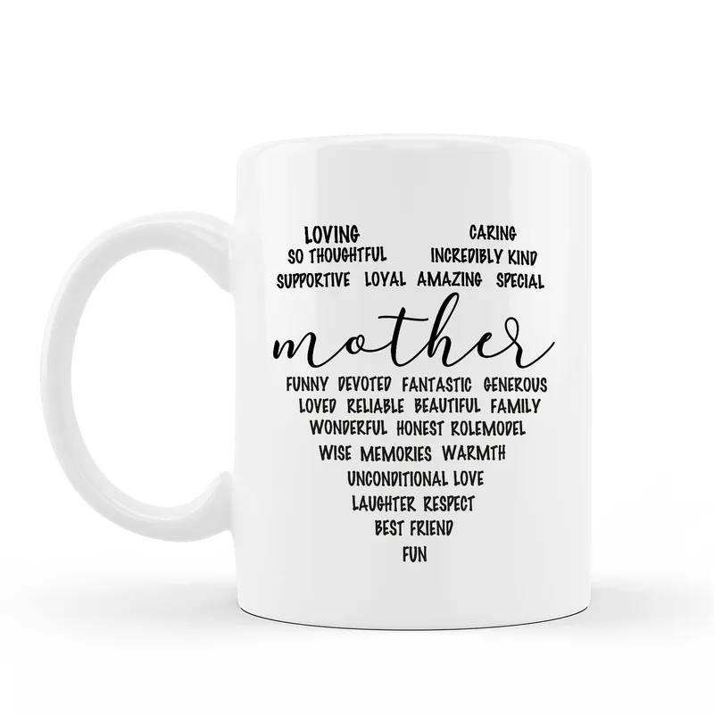Gifts for Mom Loving Mom's Characteristics Printed Mug
