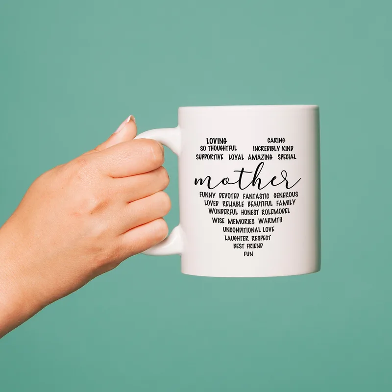 Gifts for Mom Loving Mom's Characteristics Printed Mug