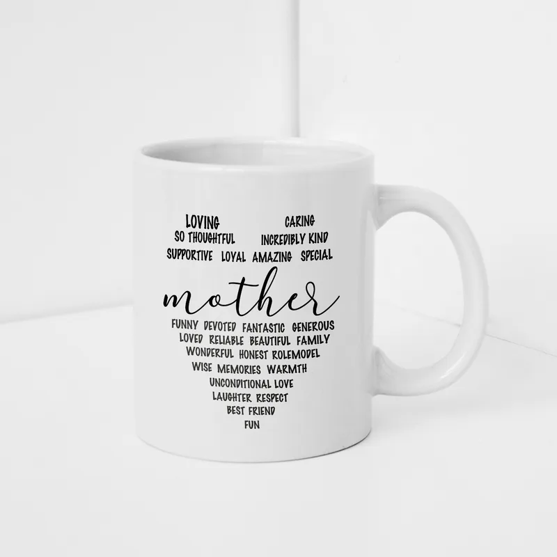 Gifts for Mom Loving Mom's Characteristics Printed Mug