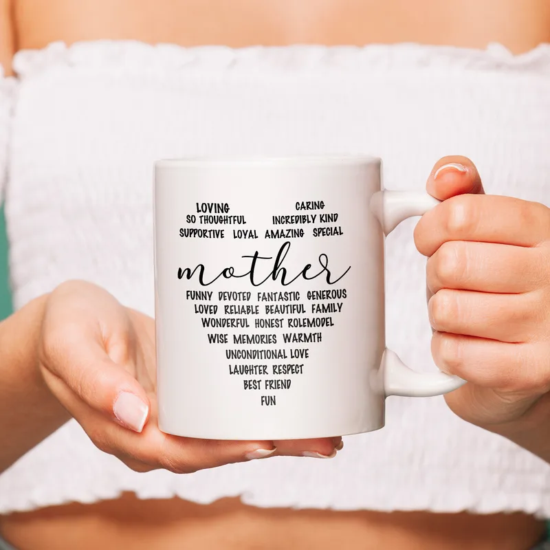 Gifts for Mom Loving Mom's Characteristics Printed Mug