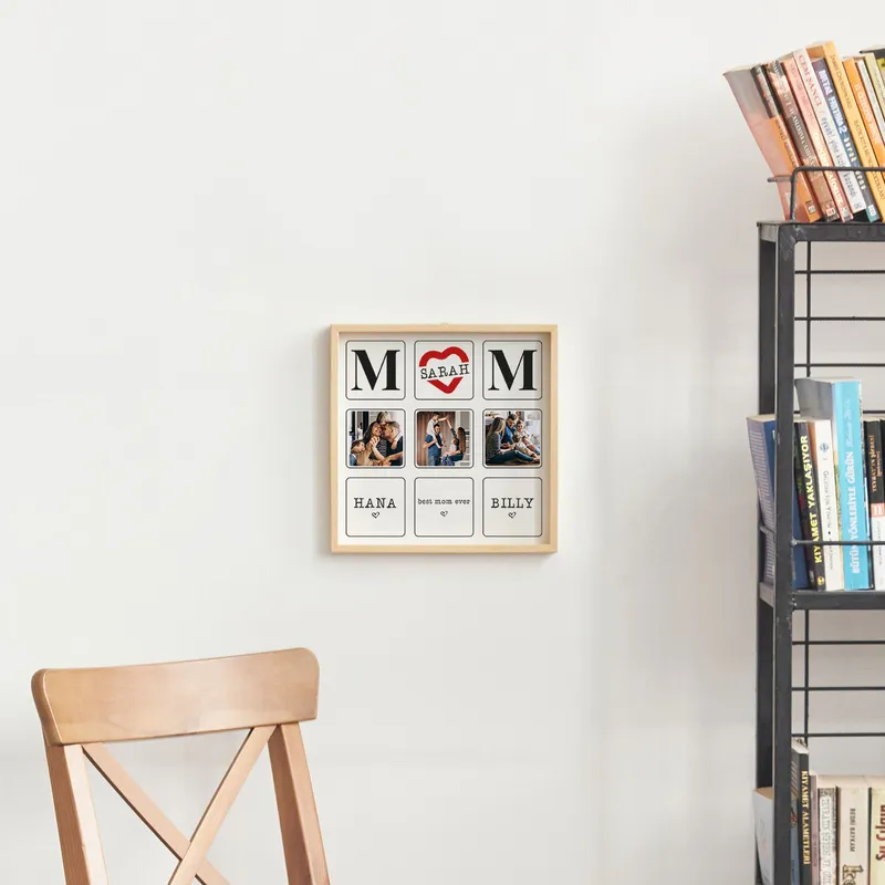 Gifts for Mom Personalized Wooden Tableau Collage Picture Frame