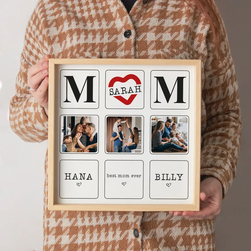 Gifts for Mom Personalized Wooden Tableau Collage Picture Frame