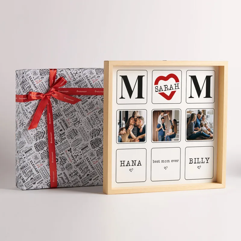 Gifts for Mom Personalized Wooden Tableau Collage Picture Frame