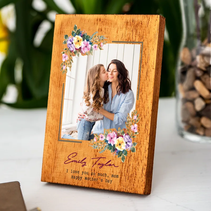 Personalised Wooden Photo Frame for Mum – Ideal Gift for Birthdays & Mother's Day