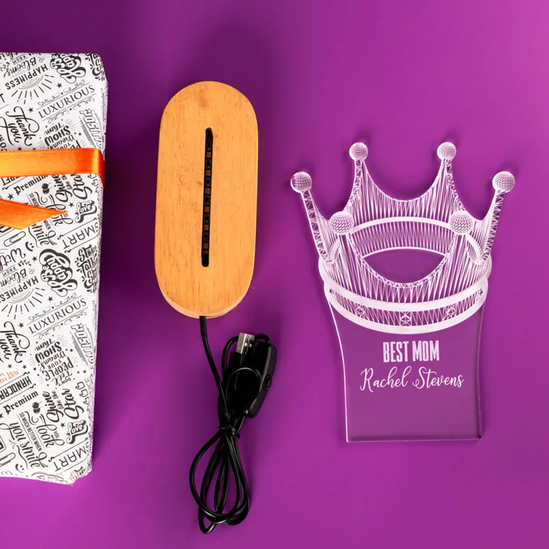 Gifts for Mom Queen Crown Design 3D LED Lamp