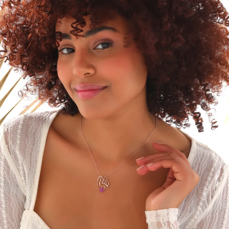 Rose Gold Heart Necklace for New Mums and Mother's Day
