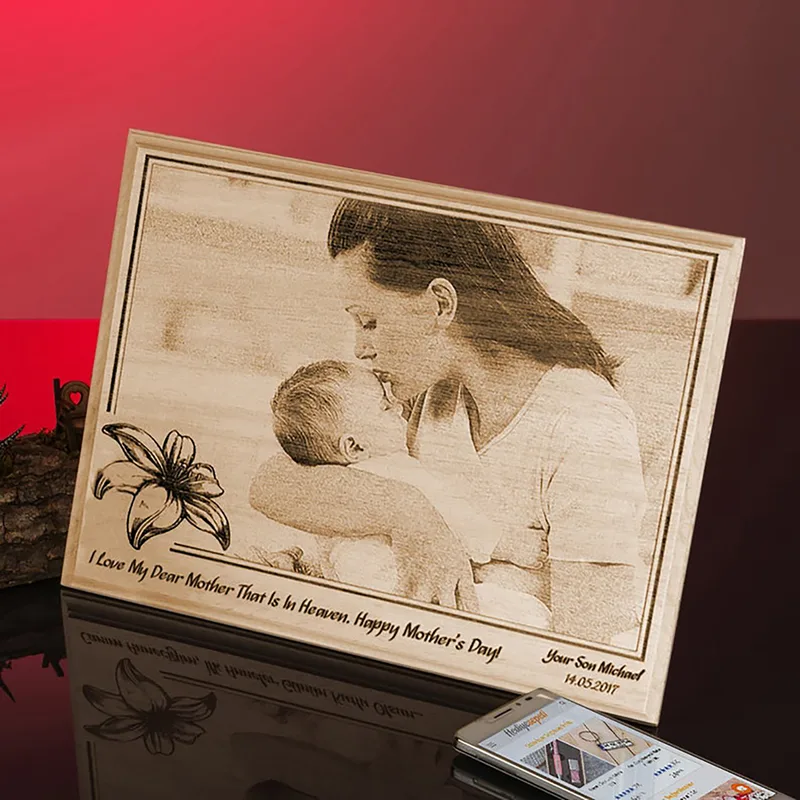 Custom Engraved Wood Photo Gifts for Mom