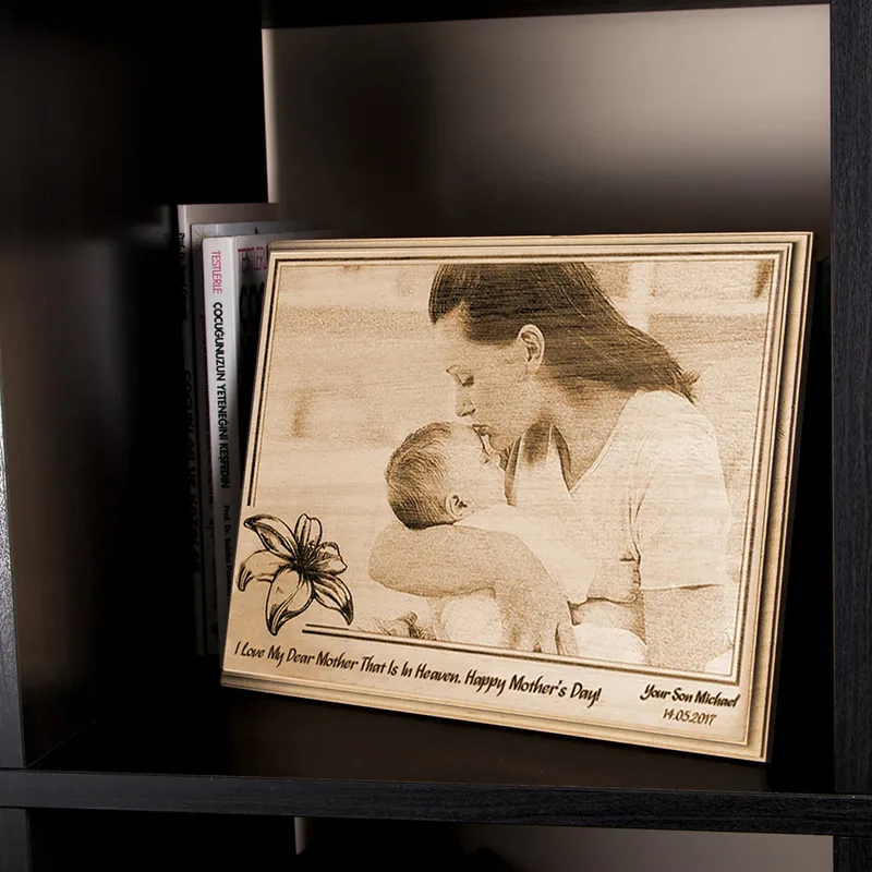 Custom Engraved Wood Photo Gifts for Mom