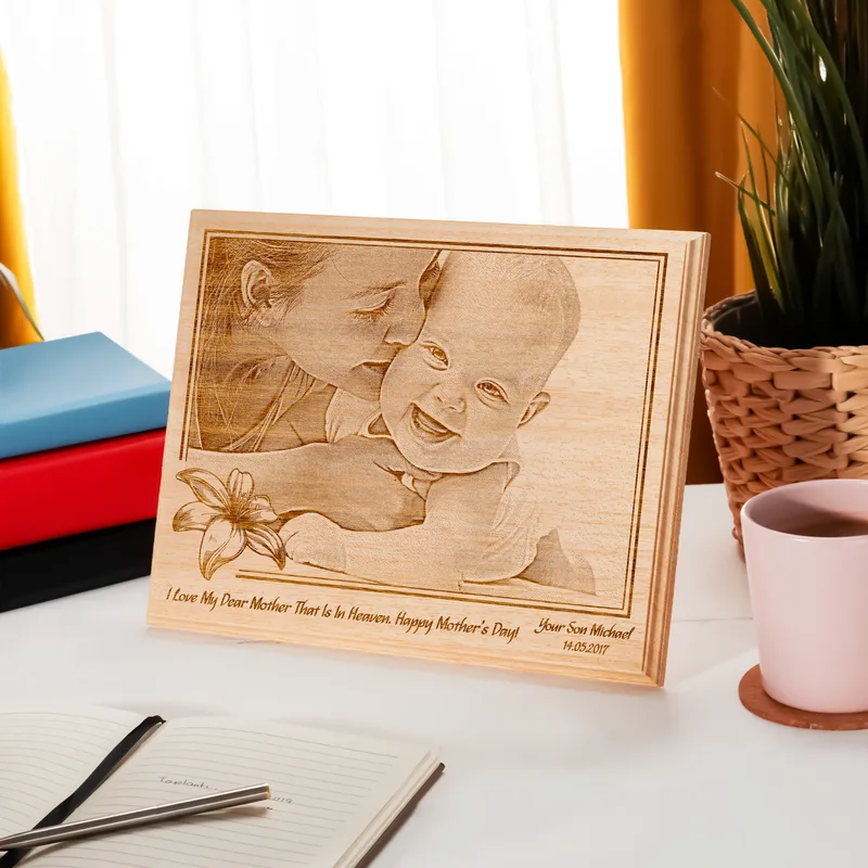Custom Engraved Wood Photo Gifts for Mom