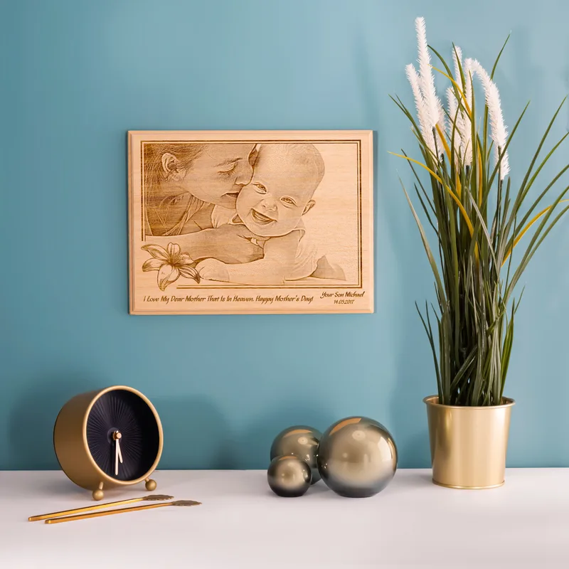 Custom Engraved Wood Photo Gifts for Mom