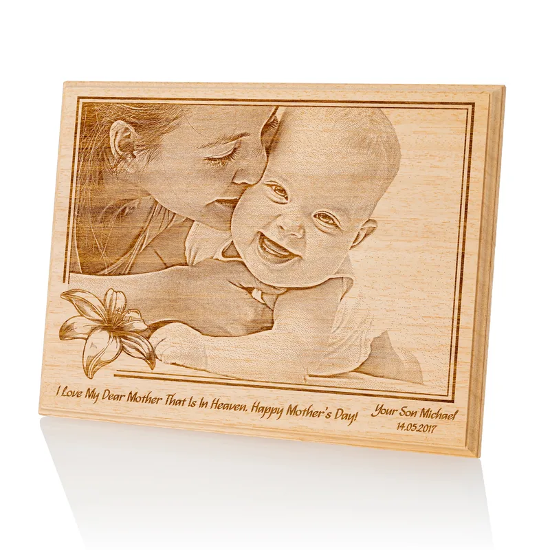 Custom Engraved Wood Photo Gifts for Mom