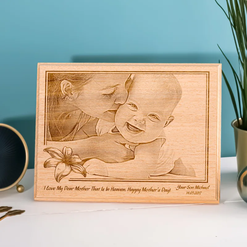 Custom Engraved Wood Photo Gifts for Mom