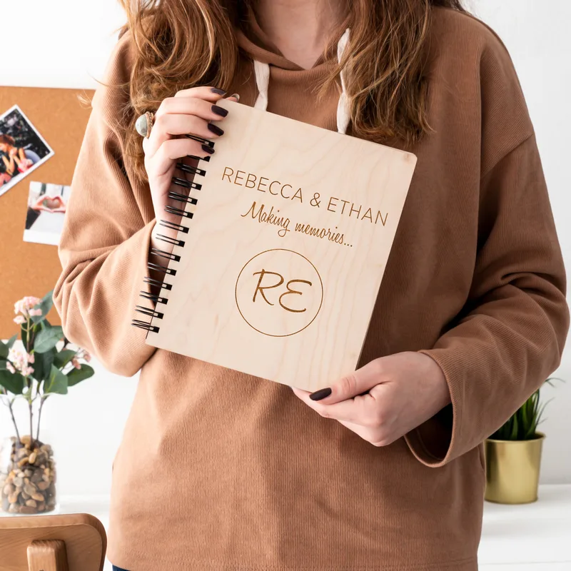 Gifts for Wife Personalized Wooden Cover Photo Album