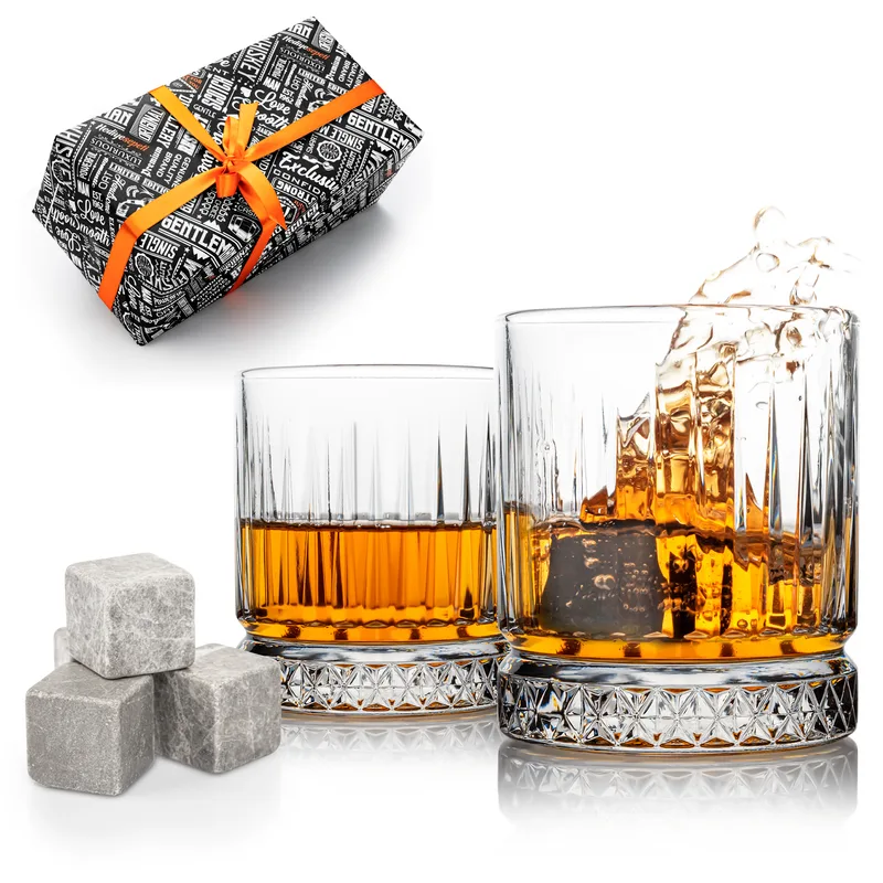 Glasgow 2 Piece Clear Whiskey Glasses Set as Gifts