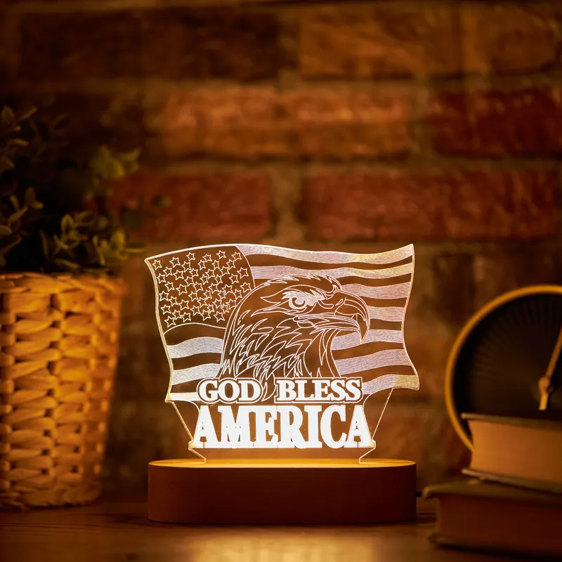 GOD BLESS AMERICA Design LED Lamp
