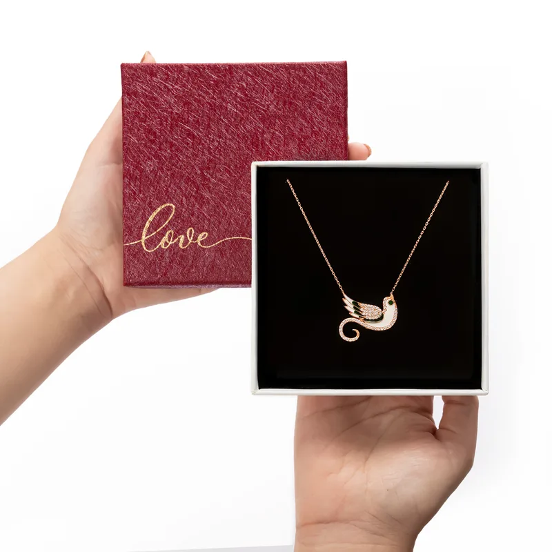 Gold Plated Emerald Phoenix Necklace