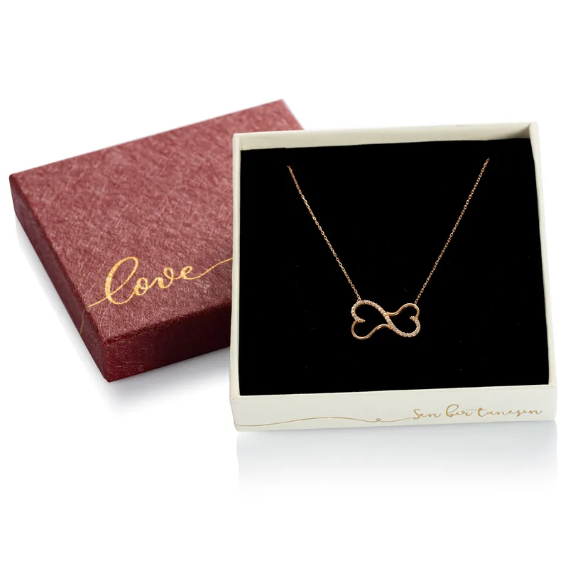Gold Plated Eternal Two Heart Necklace
