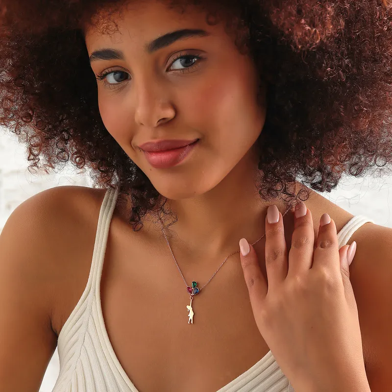 Elegant Tri-Stone Zirconia Gold Plated Necklace for Her