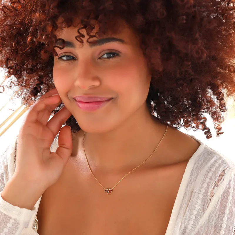 Gold Plated Necklace with Butterfly Pendant Made of Zirconia Stones