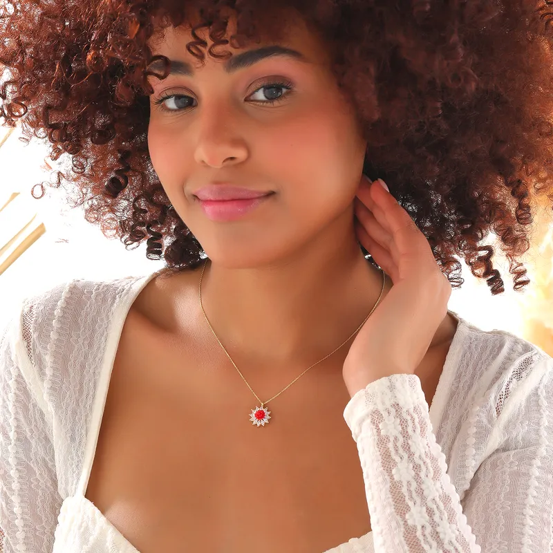 Gold Plated Rose Pendant Necklace Ideal for Her