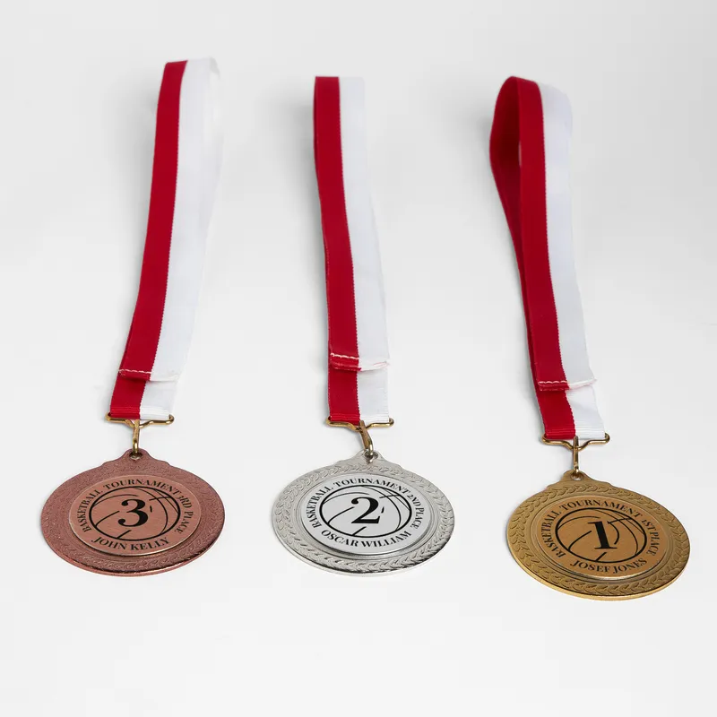 Gold Silver Bronze Medals for Tournament Champions