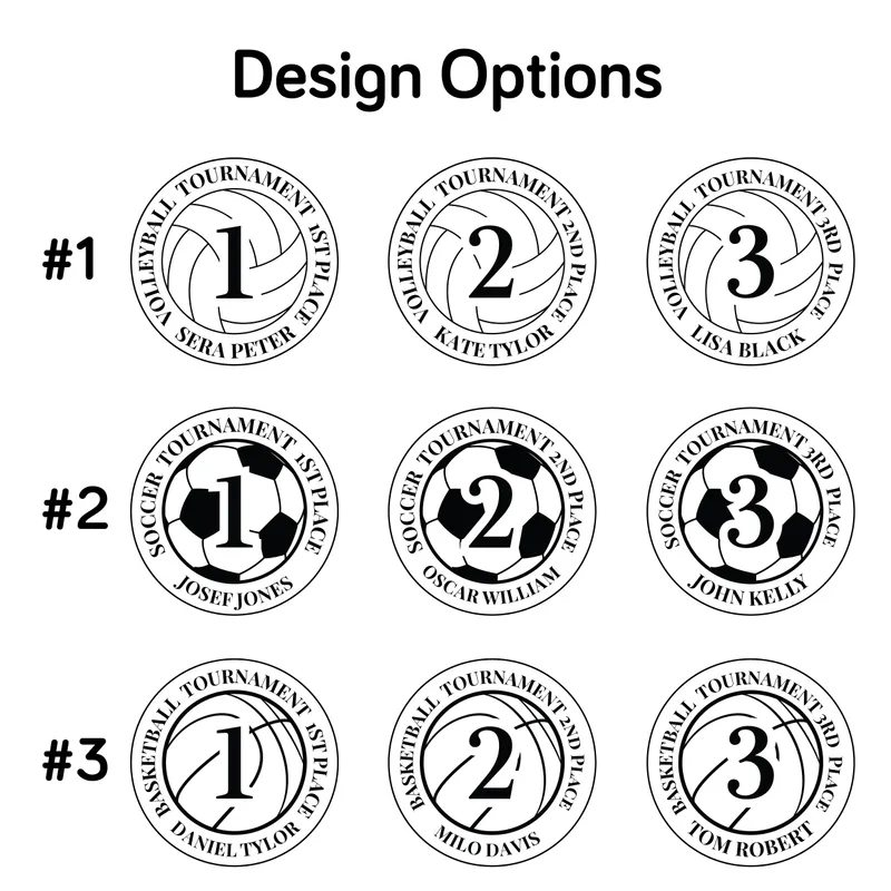 Gold Silver Bronze Medals for Tournament Champions