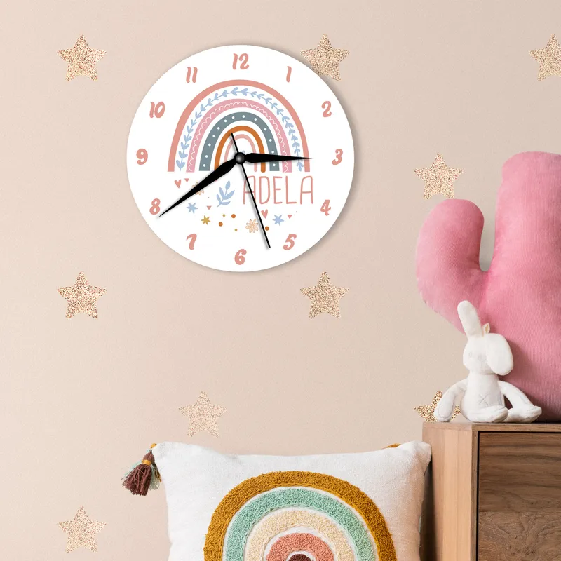 Personalised Teacher's Day Rainbow Wall Clock for Classroom