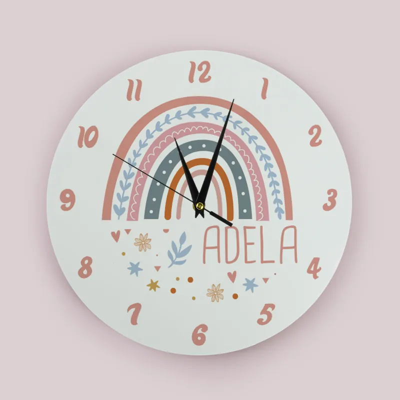 Personalised Teacher's Day Rainbow Wall Clock for Classroom