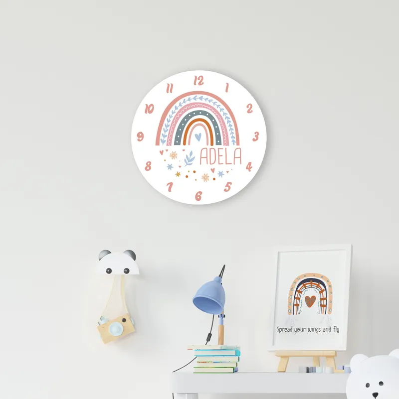 Personalised Teacher's Day Rainbow Wall Clock for Classroom