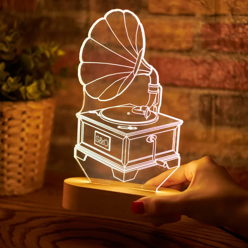 Gramaphone Shaped Personalized Decorative Led Lamp